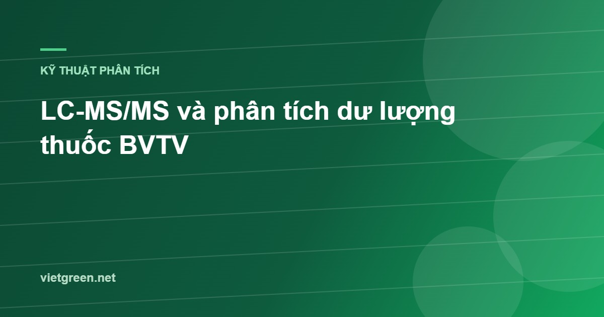 LC-MS/MS và phân tích dư lượng thuốc BVTV